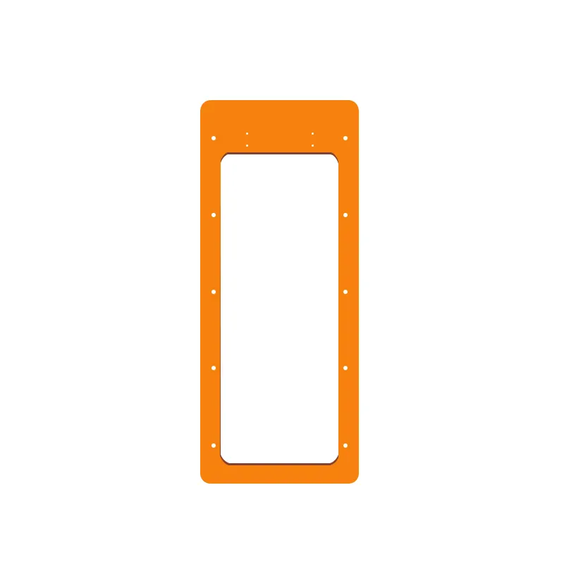 Orange rectangular RF650-AP100 Livestock Ear Tag Fixed Scanner with a white center panel and small mounting holes along the edges.